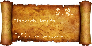 Dittrich Mátyás névjegykártya